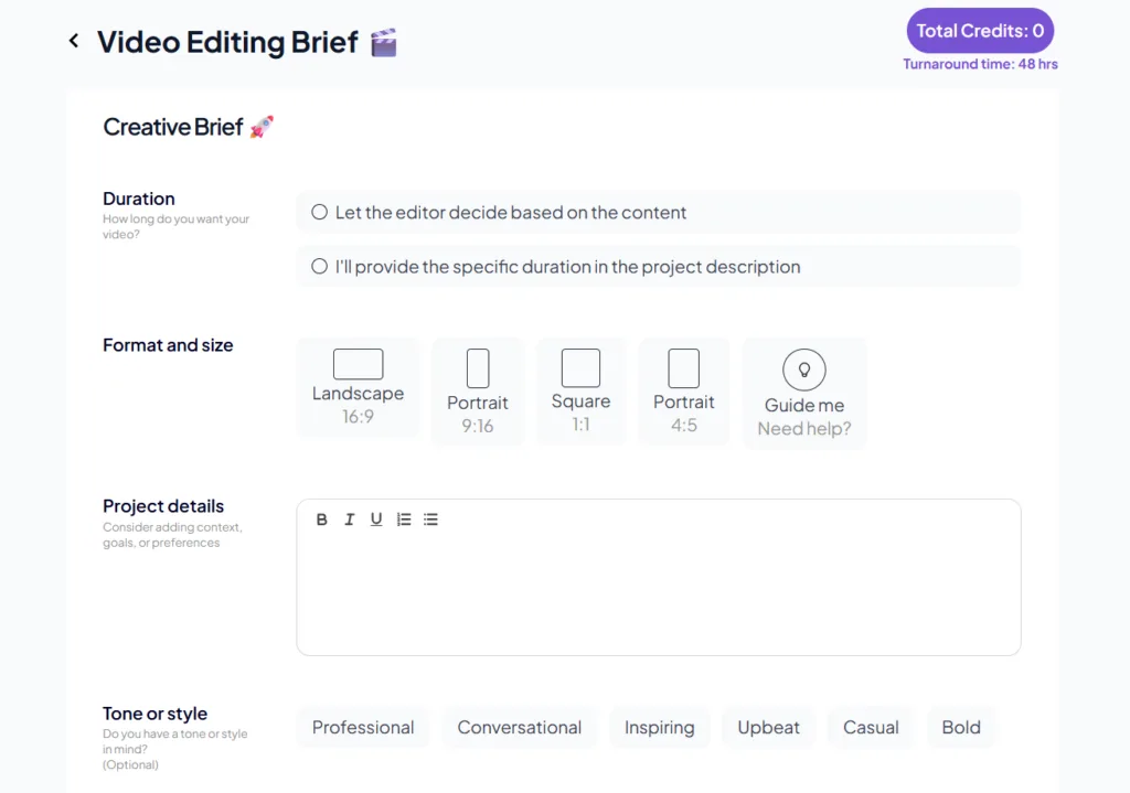 Step 1: Submit your request through the platform
