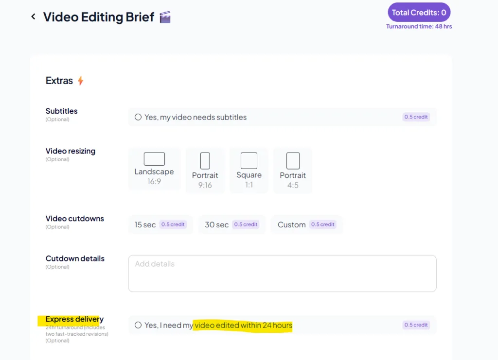 Video editing support
